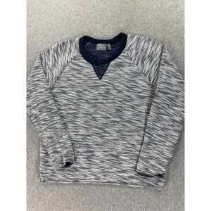 Athleta 100% Cotton Crew Pullover Athletic Sweater Top (Women's Large) Blue/Gray